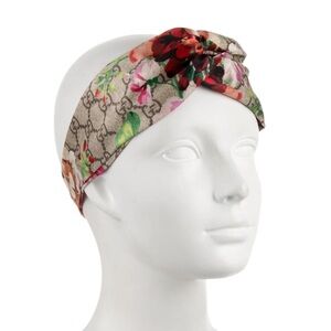 Gucci Bloom Floral Headband in multi-color, featuring a classic Gucci GG Print